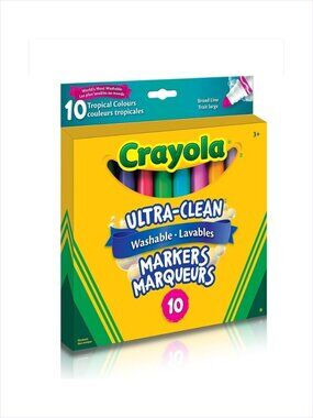 Crayola Washable Broad Line Markers Tropical Colours New in Box Add-On Item